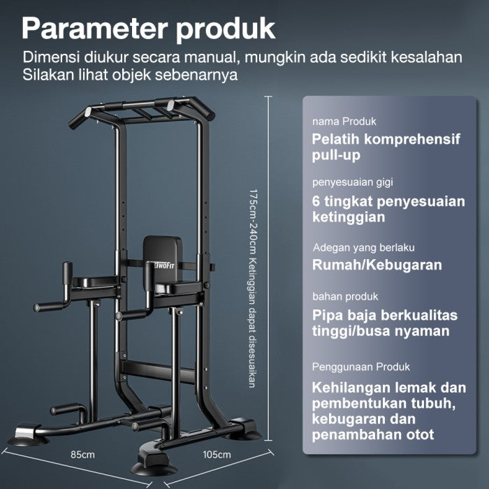 OneTwoFit Multi-Function Adjustable Chin Up Bar Power tower Pull up