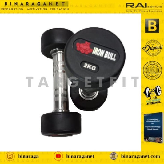 IRON BULL RUBBER DUMBBELL 4kg 2pcs