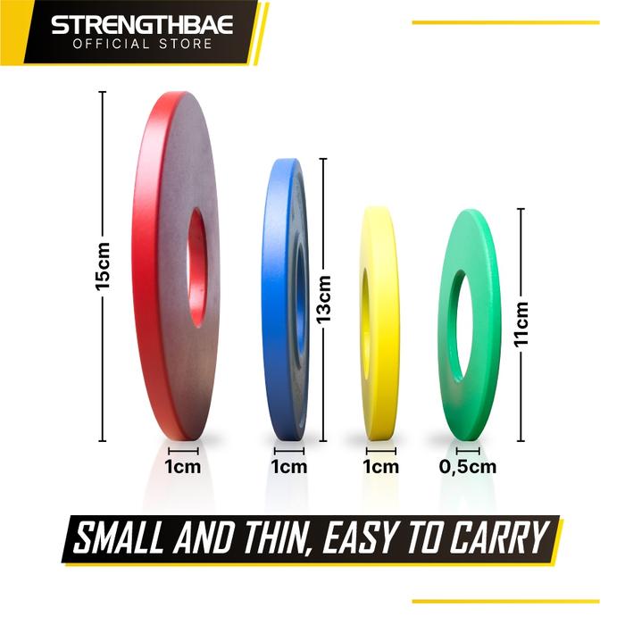 Color Fractional Micro Plates STRENGTHBAE Change Plate Plat Beban 0,25 0,5 0,75 1 kg 0,25kg 0,5kg 0,75kg 1kg Barbell Gym - 0,25kg Pair