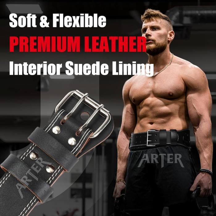 ARTER MULTI Gym Belt Kulit Dip Belt Pull Up Belt Rantai Chain Beban Sabuk Pull Up Sabuk Dip Sabuk Gym - L