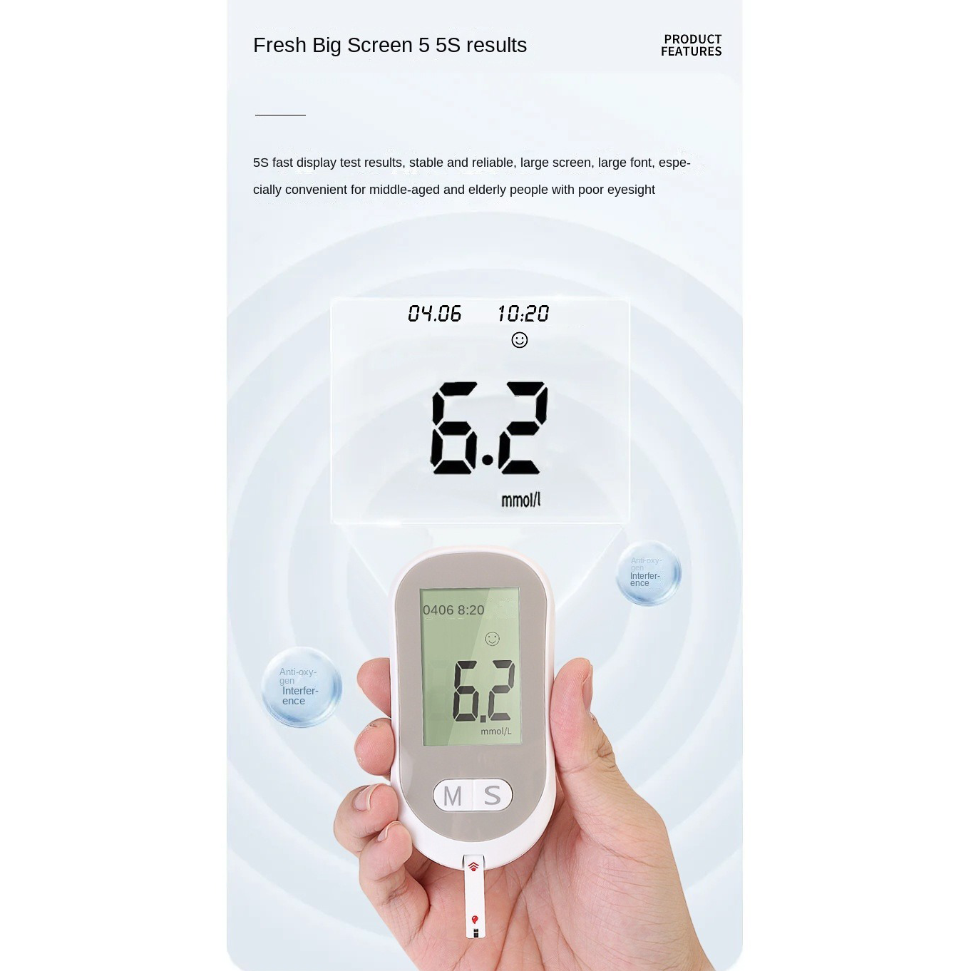 XIUDA Alat Cek Gula Darah Glucometer Kit 50 Test Strips - G058
