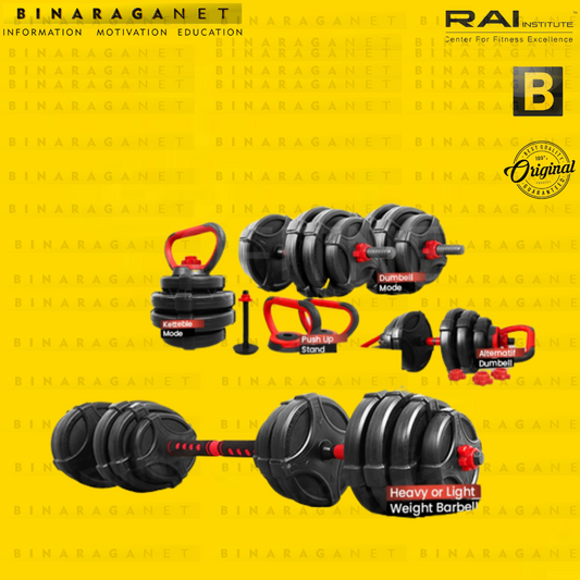 BODYMASTER Premium Adjustable Dumbell 40kg 8in1 A014 Barbel Gym Fitnes - Dumbell Multi