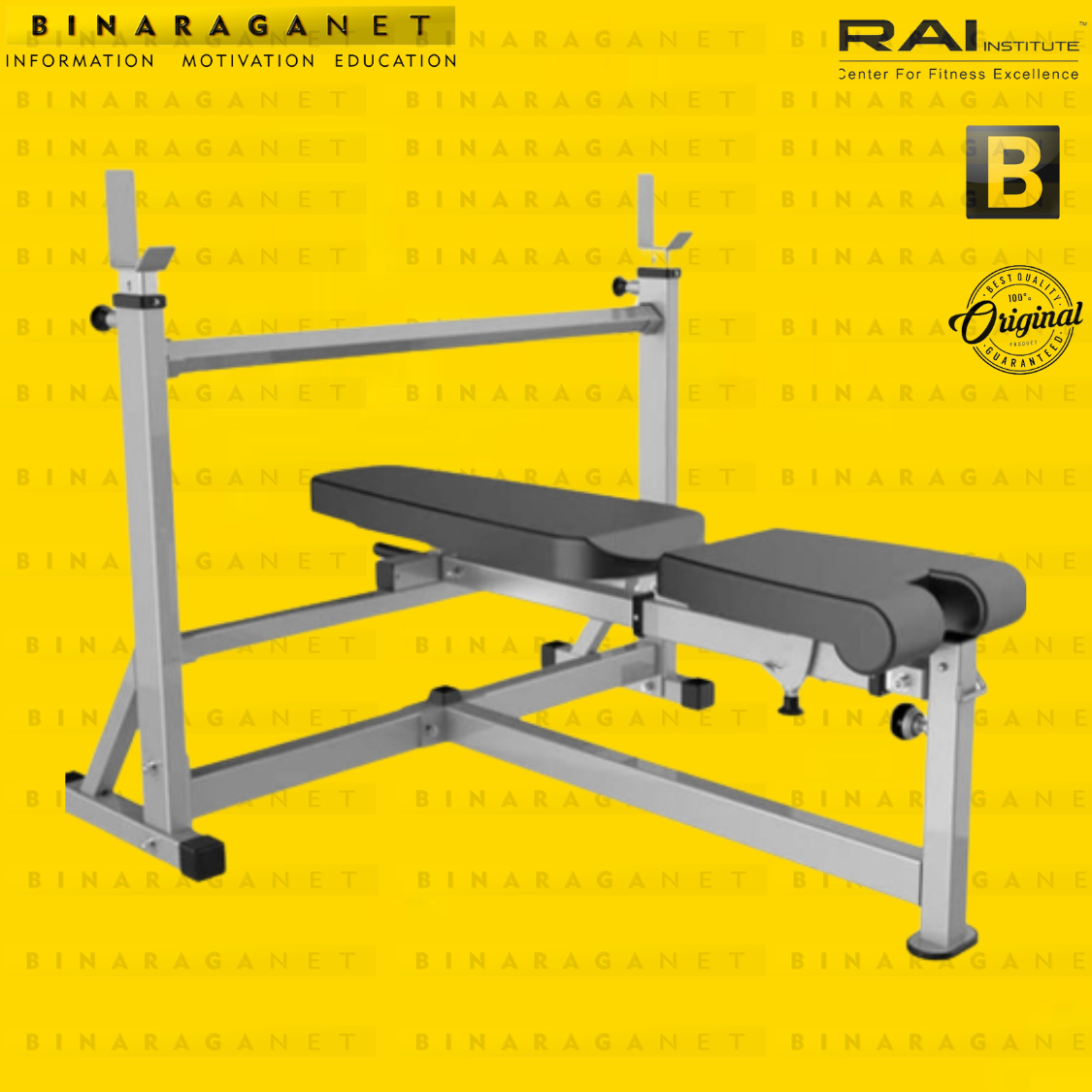 Bench Press + Solid Bar Olympic + Rubber Plate