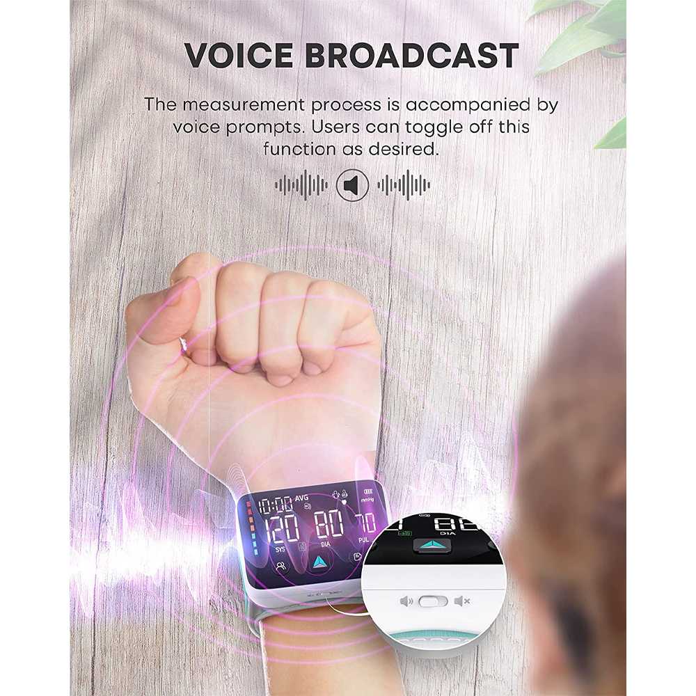 AOJI Tensimeter Digital Pengukur Tekanan Darah Wrist English Voice - WRS-35E