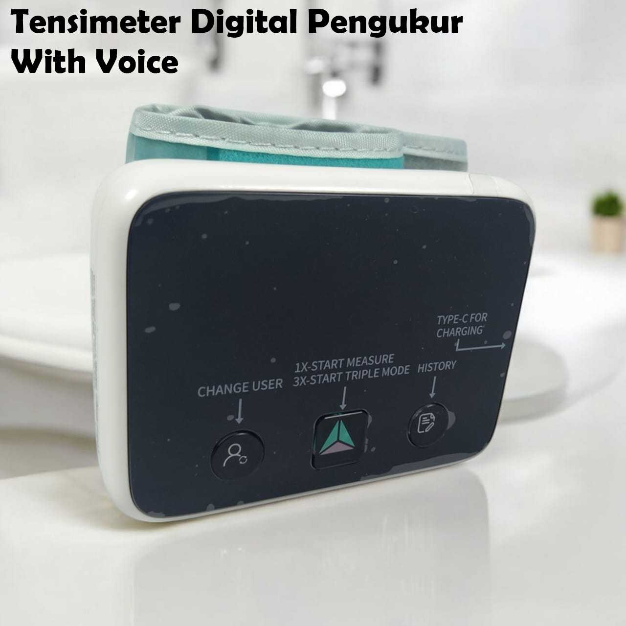 AOJI Tensimeter Digital Pengukur Tekanan Darah Wrist English Voice - WRS-35E