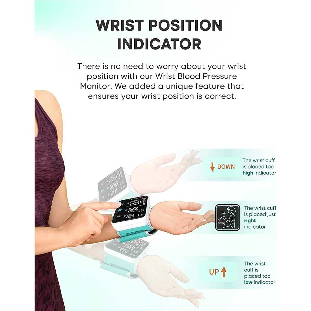 AOJI Tensimeter Digital Pengukur Tekanan Darah Wrist English Voice - WRS-35E