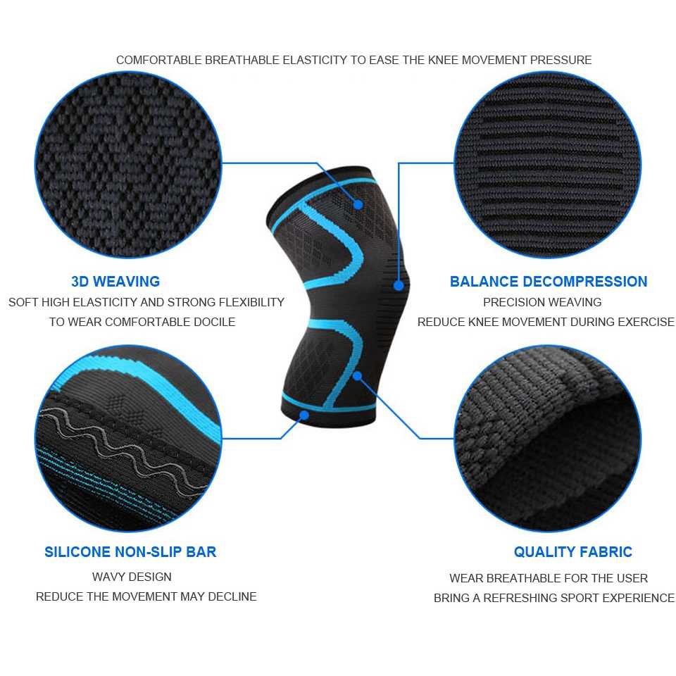 AOLIKES Pelindung Lutut Knee Support Pad Brace Fitness Gym 1 Pair - A-7718