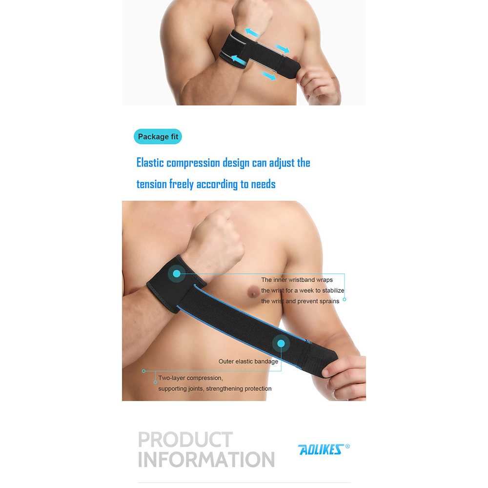 AOLIKES Pelindung Pergelangan Tangan Adjustable Wristband 1 PCS - A-7938