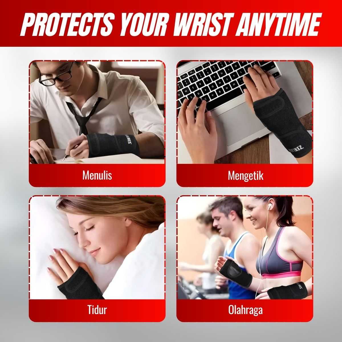 AOLIKES Pelindung Pergelangan Tangan Adjustable Wrist Protector 1 PCS - A-1676