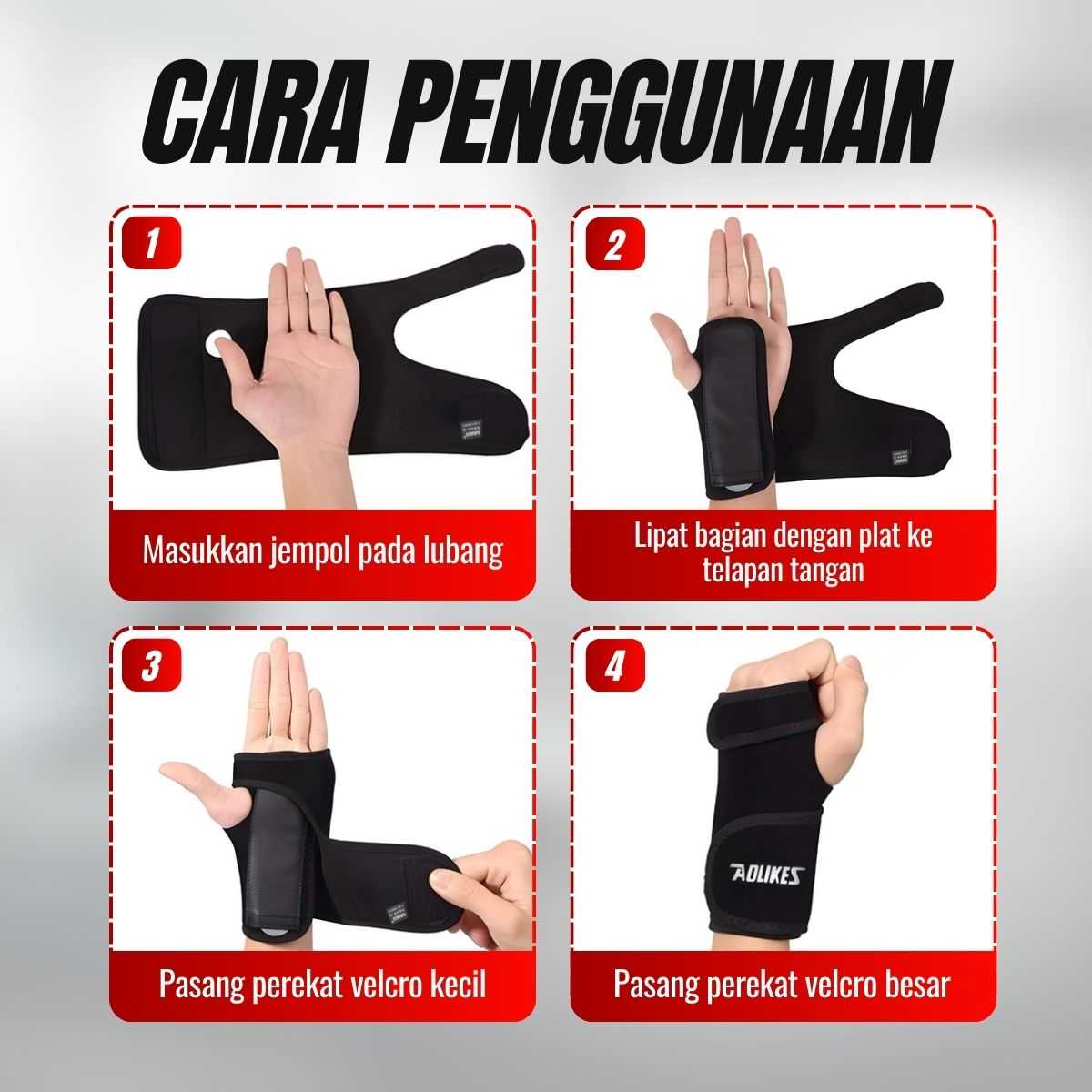 AOLIKES Pelindung Pergelangan Tangan Adjustable Wrist Protector 1 PCS - A-1676