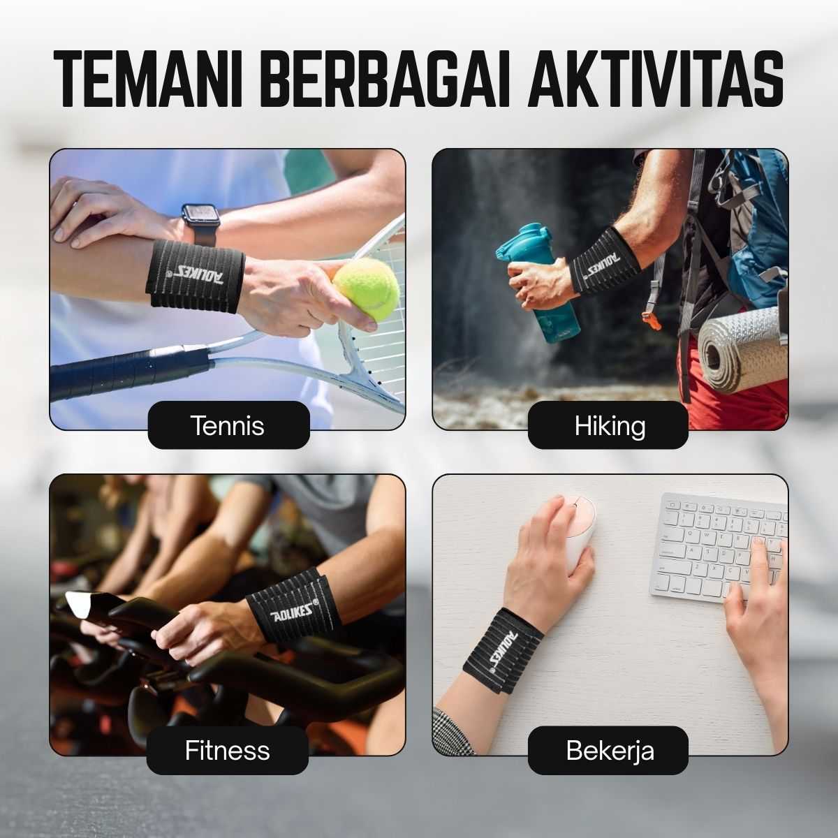 AOLIKES Pelindung Pergelangan Tangan Support Fitness Olahraga - 1526