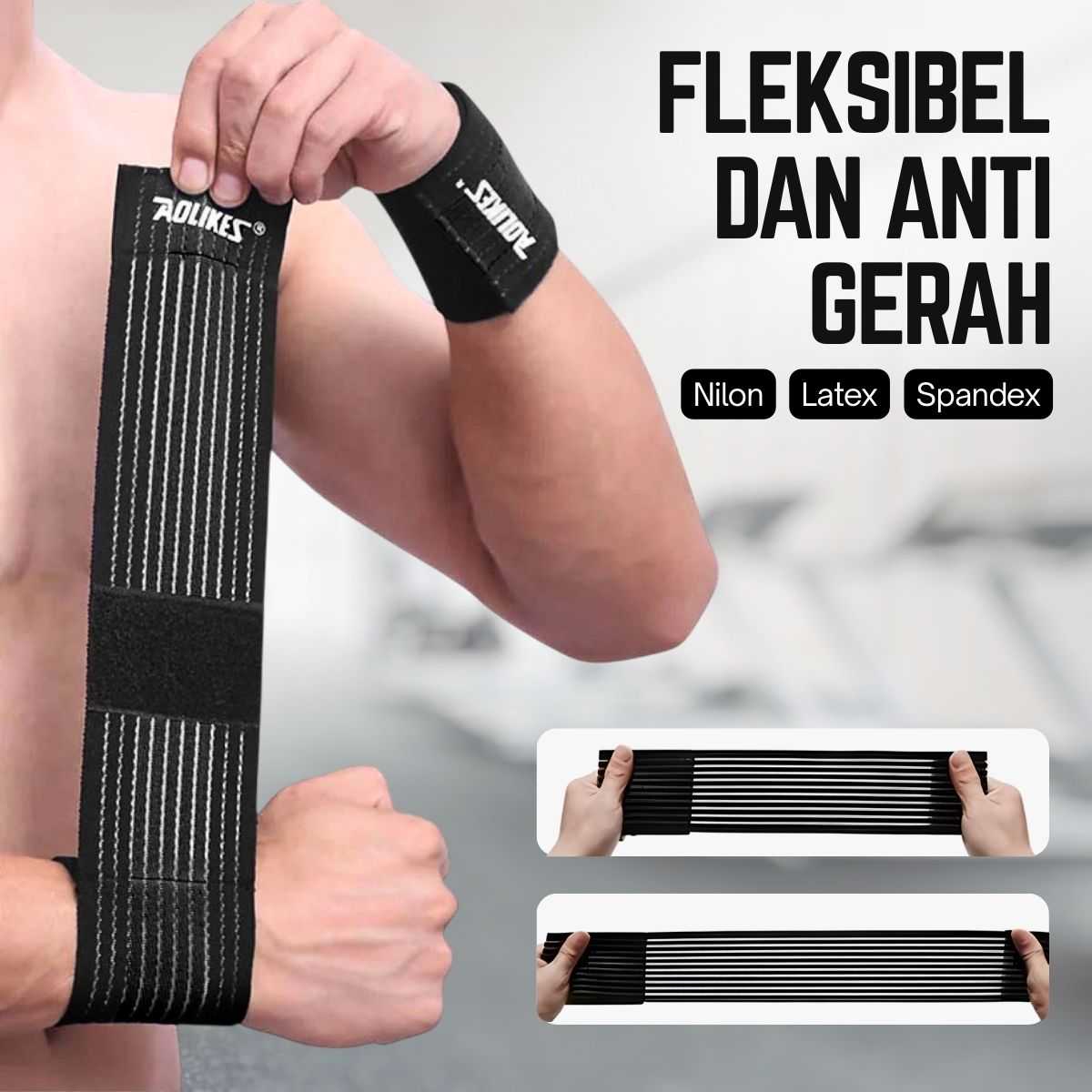AOLIKES Pelindung Pergelangan Tangan Support Fitness Olahraga - 1526