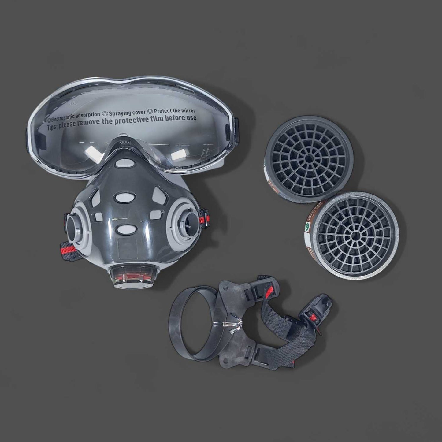 ASL Masker Gas Respirator Full Face with Activated Carbon Filter - 8200