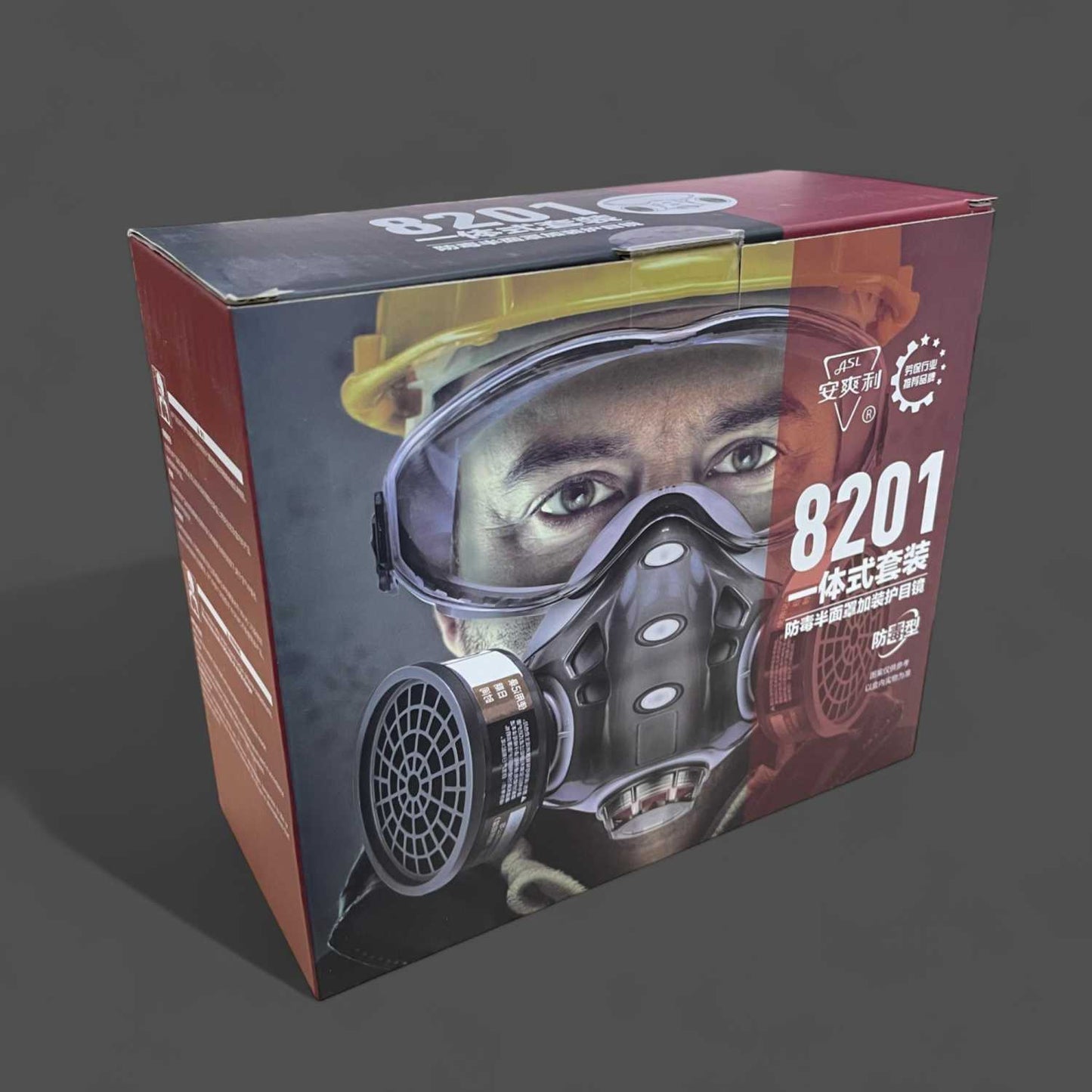 ASL Masker Gas Respirator Full Face with Activated Carbon Filter - 8200