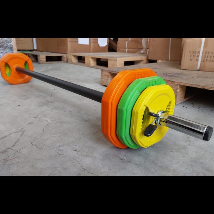 WEIGHT PUMP BARBELL SET 20KG - Body gym warna lifesports