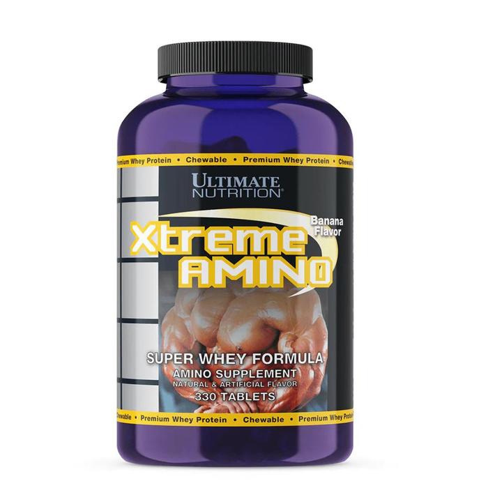 Ultimate Nutrition Xtreme Amino 1500mg suplemen fitness / suplemen gym / suplemen protein penambah massa otot - Banana, 330 tabs