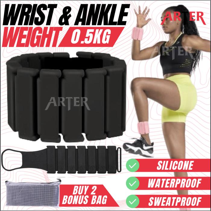 ARTER Wrist & Ankle Weight 0.5kg Bangles Weight Bracelet Weight Bangle Pemberat Tangan Pemberat Kaki Pemberat Gym Gelang Olahraga Pemberat Kaki Silicone - 1pcs