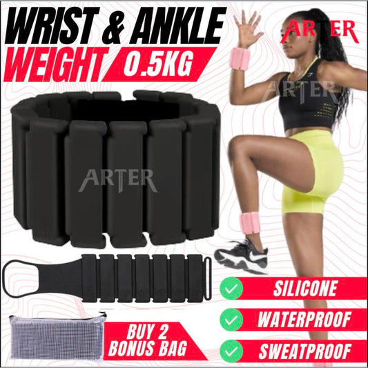ARTER Wrist & Ankle Weight 0.5kg Bangles Weight Bracelet Weight Bangle Pemberat Tangan Pemberat Kaki Pemberat Gym Gelang Olahraga Pemberat Kaki Silicone - 1pcs