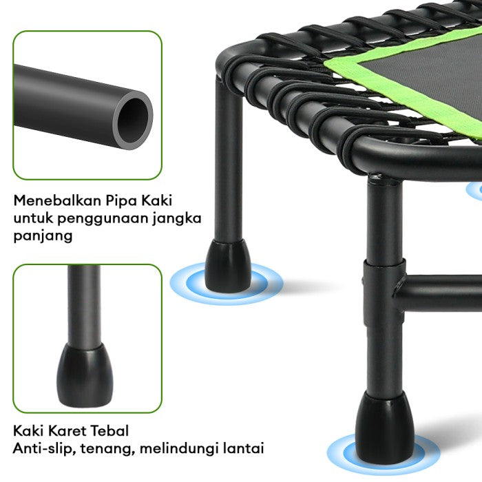 OneTwoFit Trampoline 50 Inci Lipat Bisu Dewasa Alat Olahraga Fitness - Hijau