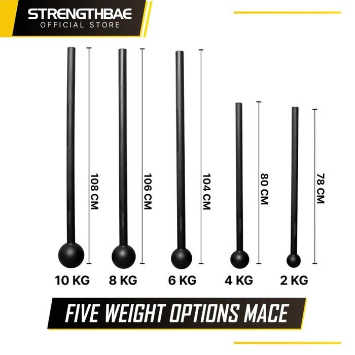 New - Club And Mace Strengthbae Weighted Steel Clubs Maces Gym Workout Fitness Monstraa - Mace, 2kg