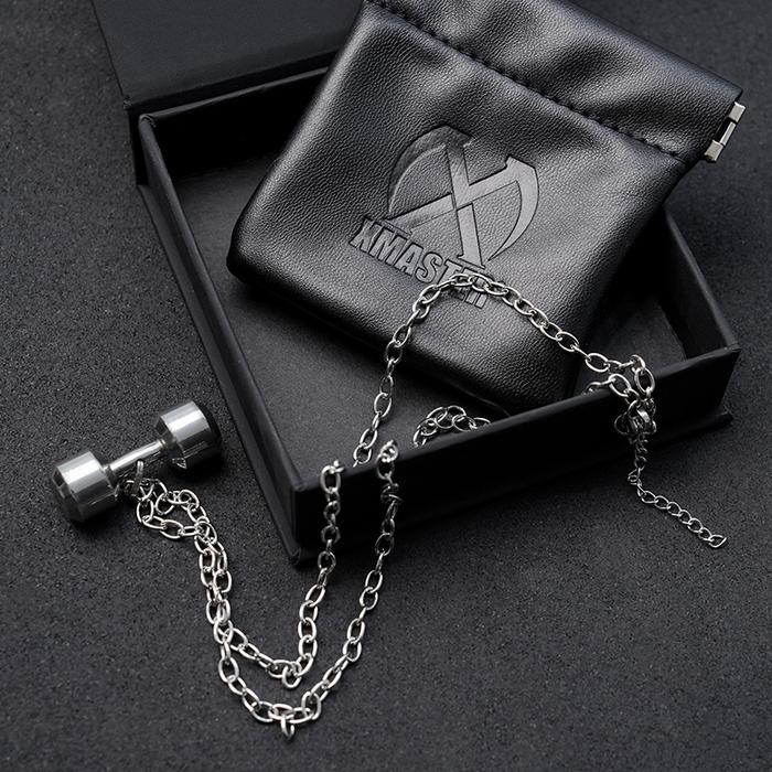 XMASTER dumbbell necklace gym jewelry gift 316 stainless steel CrossFit fitness bodybilding Rogue - Male 35 gr