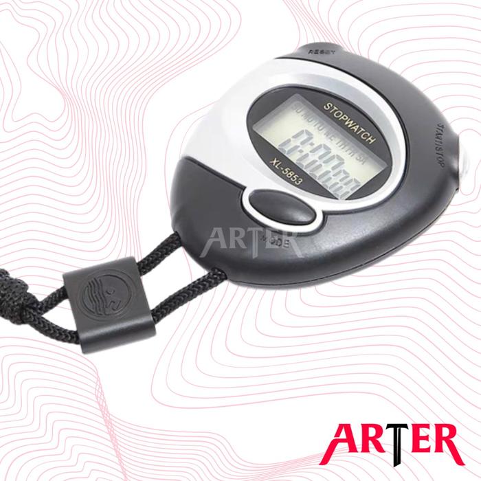 ARTER Stopwatch Digital Timer Olahraga Genggam LCD + Strap Stop Watch