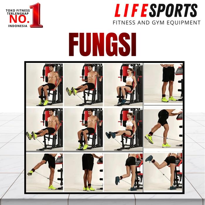 Alat Finess Home Gym lifesports ls014  1Sisi Berat Beban 75kg Plus pull up