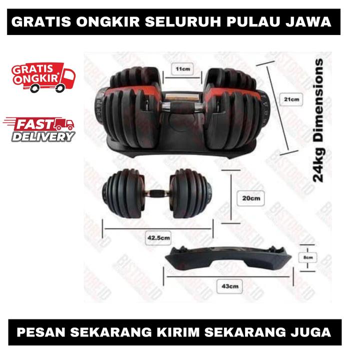 F201 READY STOCK Kettler bowflex ADJUSTABLE DUMBELL set barbel alat fitness