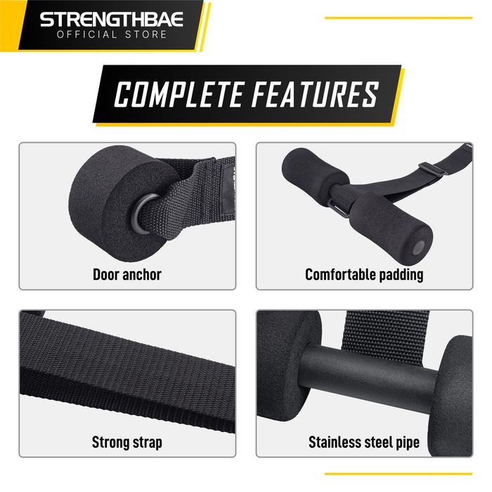 Sit Up & Hamstring Curl & Sissy Squat Strap STRENGTHBAE Nordic Abs Gym