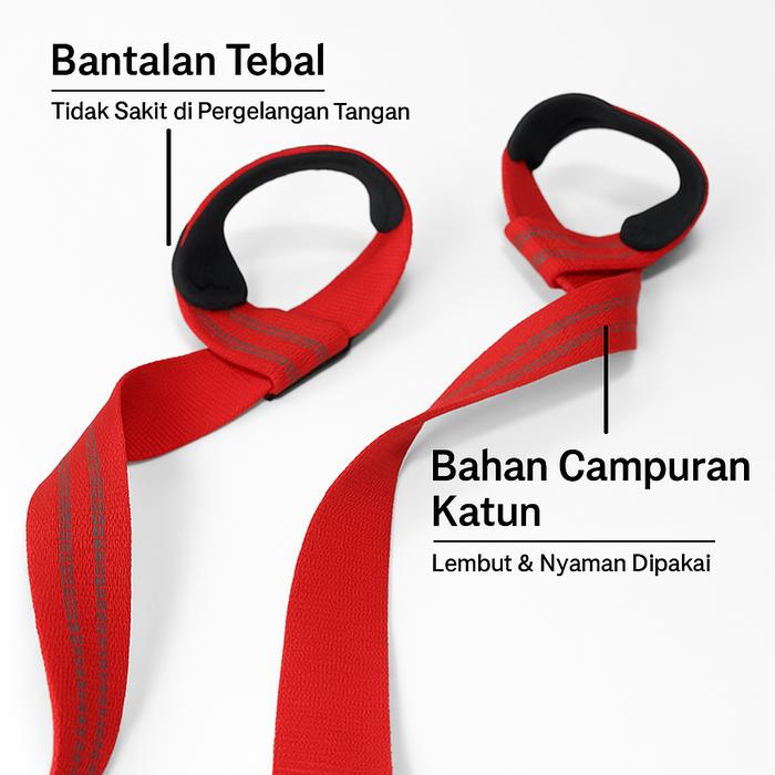 XMASTER Lifting Strap Deadlift – Strap Angkat Beban & CrossFit Grip strap angkat beban - Lifting Strap - Black