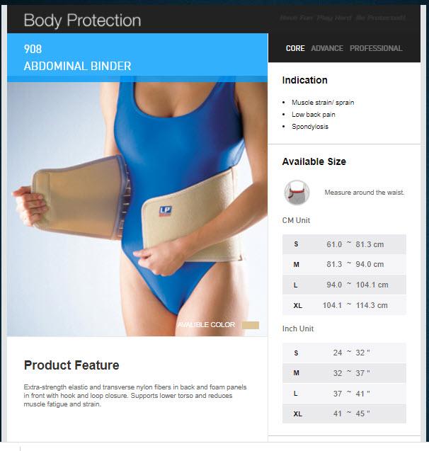 LP SUPPORT ABDOMINAL BINDER LP 908 - S
