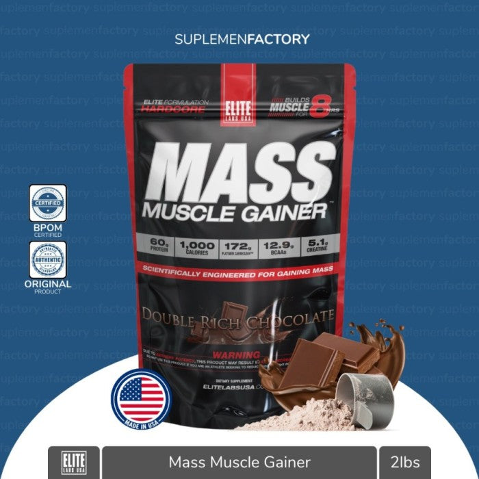 Elitelabs Mass Muscle Gainer 20 LBS Elite labs 20lbs 20lb 20 lb - Chocolate, 2 Lbs