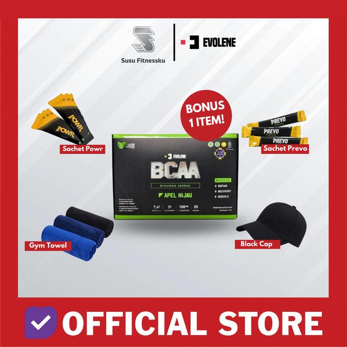 EVOLENE BCAA 1 BOX ISI 25 SACHET AMINO BCAA CEGAH OTOT SUSUT
