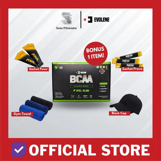 EVOLENE BCAA 1 BOX ISI 25 SACHET AMINO BCAA CEGAH OTOT SUSUT