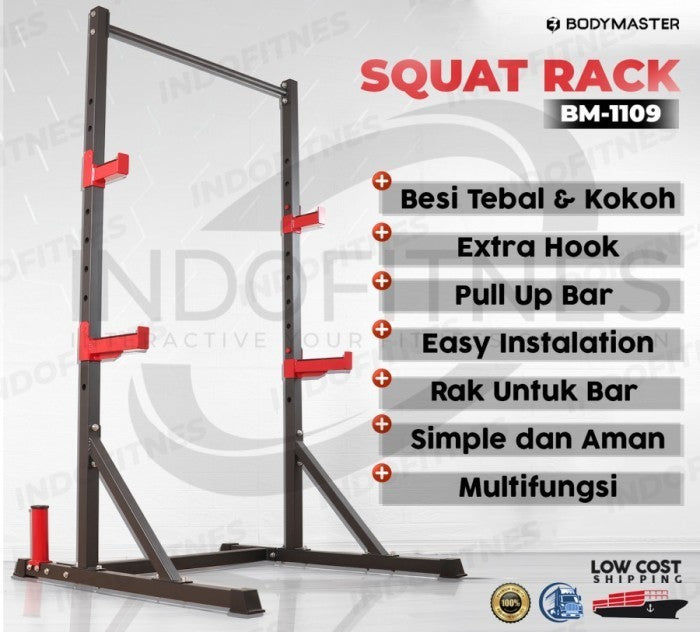 BODYMASTER Power Rack BM-1801 - Home Gym Power Cage Bench Press Squat - LANDMINE + TBAR, KURIR TOPED