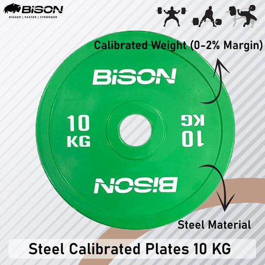 Bison 10 Kg Steel Calibrated Plates Competition Plate