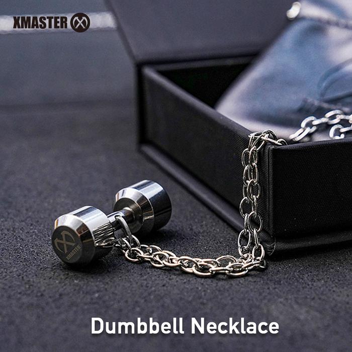 XMASTER dumbbell necklace gym jewelry gift 316 stainless steel CrossFit fitness bodybilding Rogue - Male 35 gr