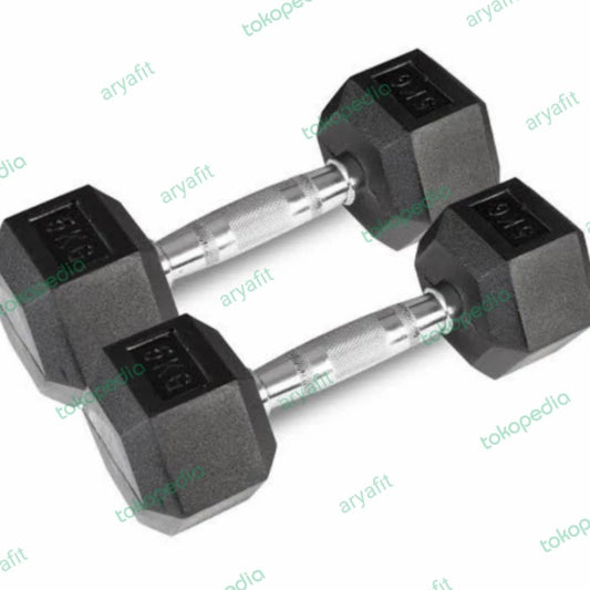 Dumbbell Rubber Hexagonal 2×5kg
