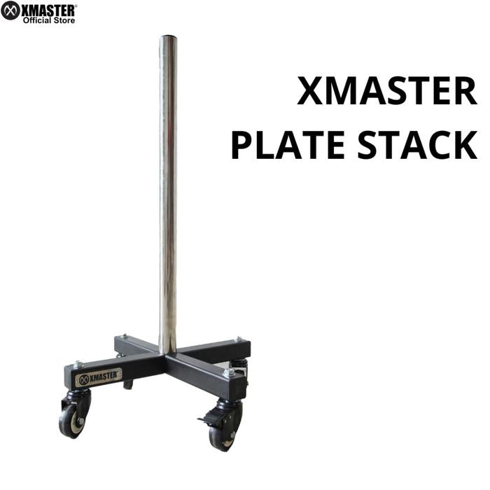 XMASTER Plate Stacker with Wheels Rak Beban Gym Vertikal Bumper Portable Crossfit Fitness