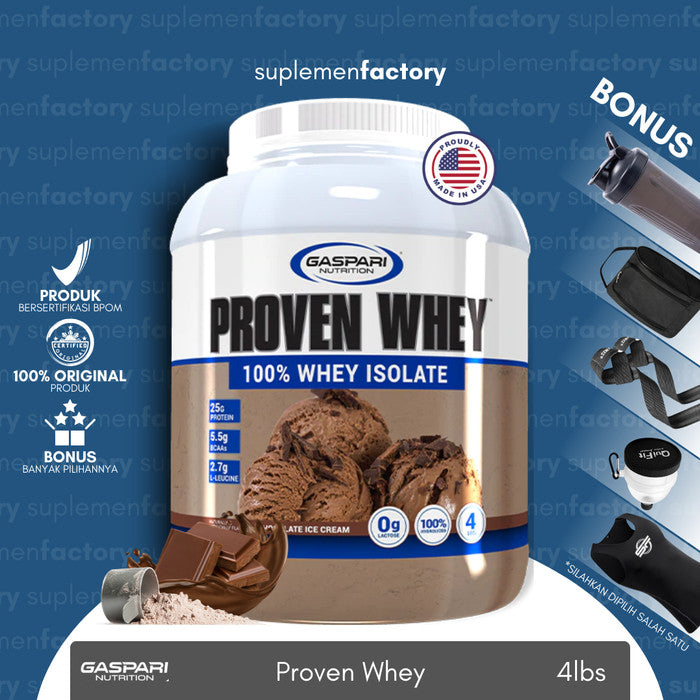 Gaspari Nutrition Proven Whey 100% Whey Isolate 4lbs - Choco Ice Cream