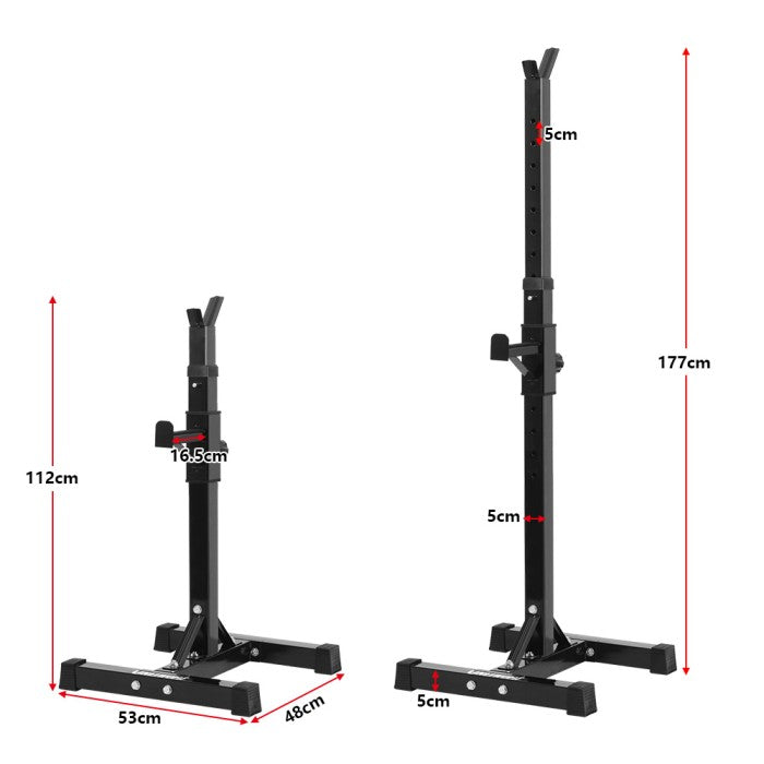 OneTwoFit Barbel Rack Adjustable Squat Rack Independent Weight Lifting