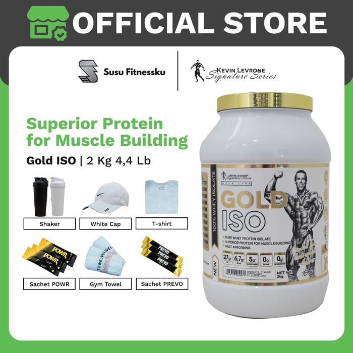 Kevin Levrone Gold Iso 2 kg 4.4Lb Whey Protein Isolate - Coklat, Handuk