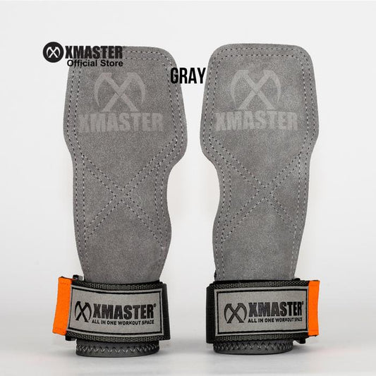 XMASTER Leather Palm Grip for Weightlifting Support - Gray