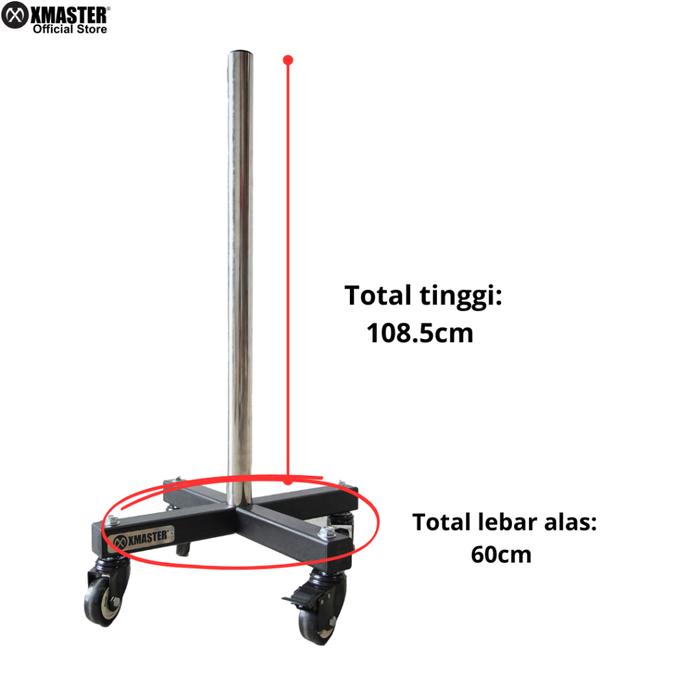XMASTER Plate Stacker with Wheels Rak Beban Gym Vertikal Bumper Portable Crossfit Fitness