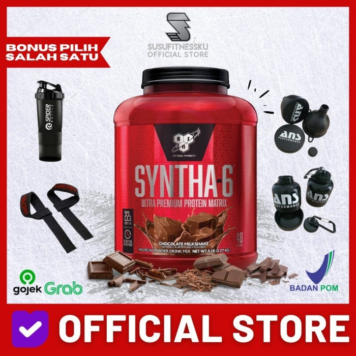 Syntha 6 5 lbs BSN - Syntha6 5lbs - Coklat, Bonus Shaker