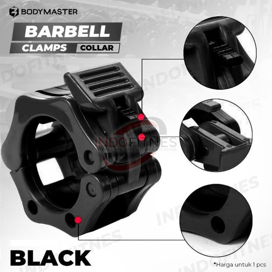 BODYMASTER Dumbell 2.5cm Collar Clamp Barbell Pengunci Penjepit Bar - Hitam