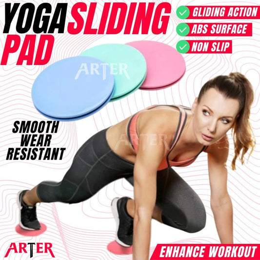 ARTER Yoga Gliding Discs Slider Fitness Disc Exercise Sliding 2 Pcs - Hitam