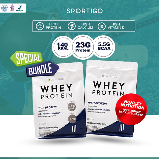 SPORTIGO Whey Protein Isolate Concentrate Pure 450g Pouch - 2 Pouch