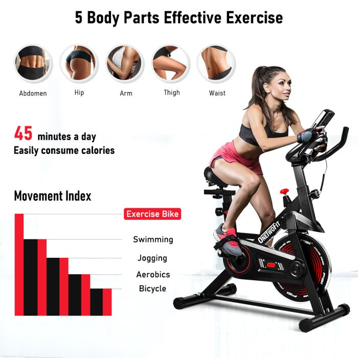 OneTwoFit Spinning bike Exercise Bike Spin Sepeda Statis Alat Fitness