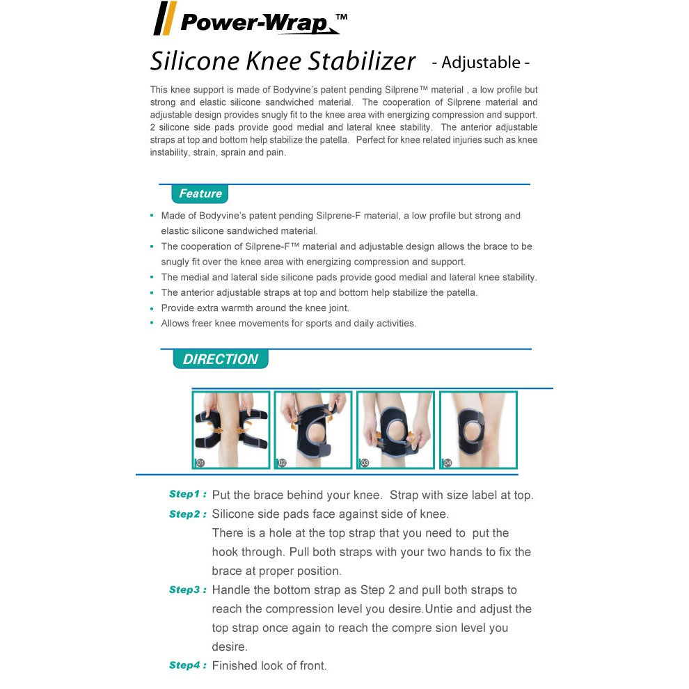 Knee Stabilizer Bodyvine Power-Wrap Silicone
